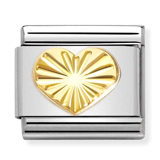 Nomination - Diamant hjerte i guld, stålled