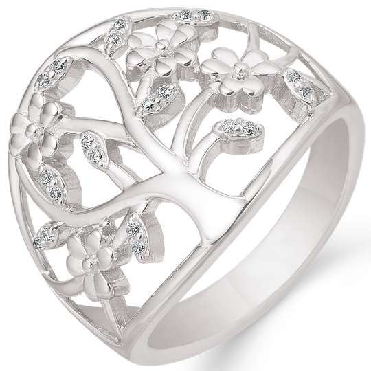 Støvring - Tree Of Life ring with stones, silver