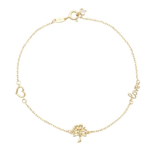 Aagaard - Armband mit Baum des Lebens & Herz aus 8 Karat Gold