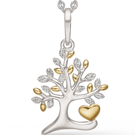 Støvring - Tree Of Life necklace with gold plated heart