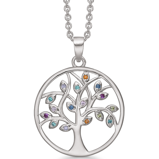 Støvring - Tree Of Life necklace with colored leaves
