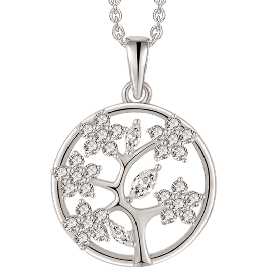 Støvring - Silver Tree of Life necklace with stones