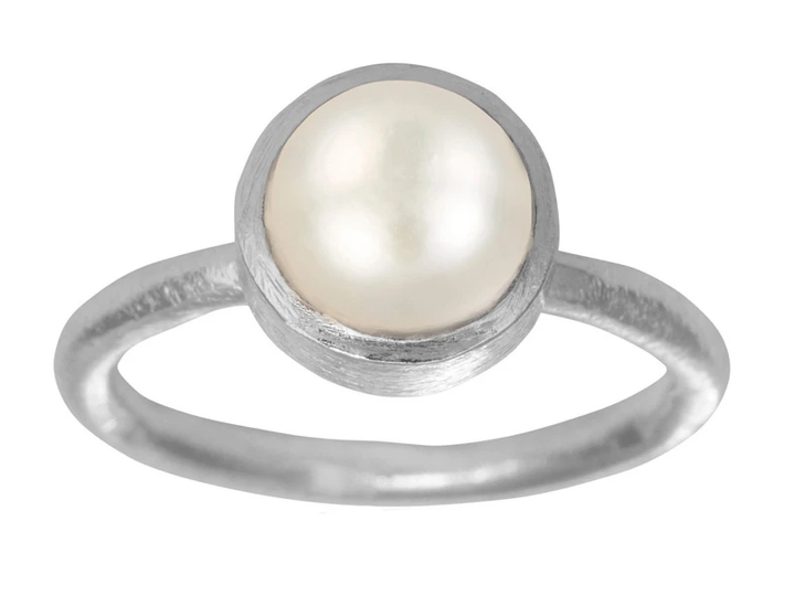 SFB - Silver ring with 10 mm fresh water pearl