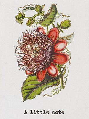 Vanilla Fly - A little note, card with gold glitter and flower