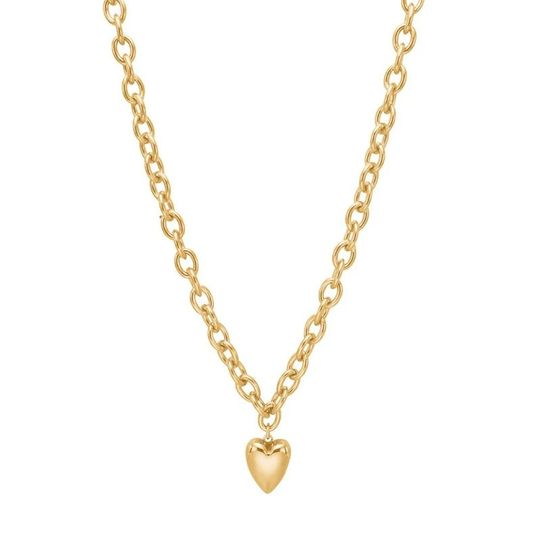 Nordahl Jewellery - ALBA Halskette mit Herzanhänger in goldfarbenem Edelstahl