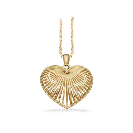 Scrouples - Dazzling heart pendant 8K gold with chain