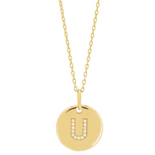 Joanli Nor - Necklace with U Letter, gold plated silver