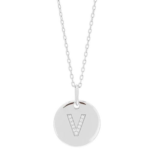 Joanli Nor - Necklace with V Letter, silver