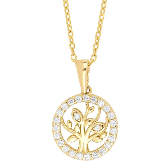 Siersbøl - Tree Of Life necklace with zircons, gold