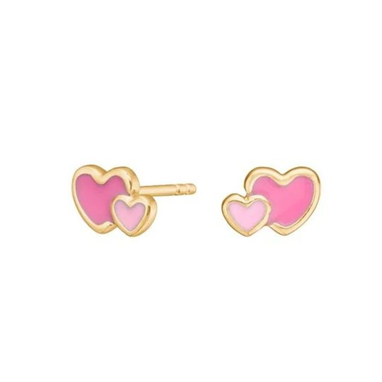 NOA Kids - Heart Stud Earrings in Gold-Plated Silver