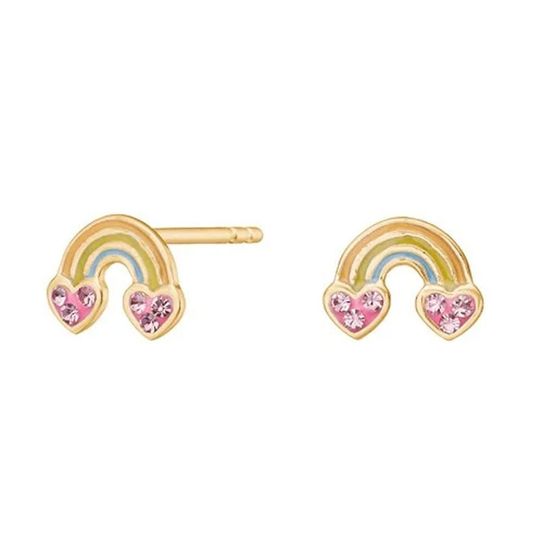 NOA Kids - Rainbow Stud Earrings in Gold-Plated Silver