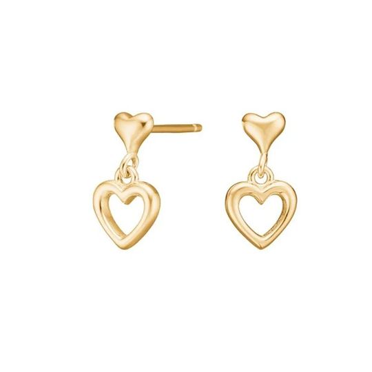NOA Kids - Gold-Plated Drop Earrings with Hearts