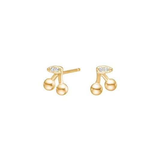 NOA Kids - Gold-Plated Cherry Stud Earrings with Zirconia