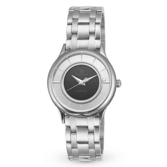 Christina Jewelry - Collect watch, steel & black