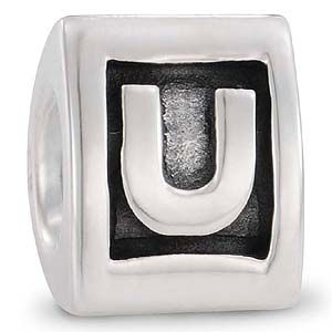 Pandora - U letter silver charm