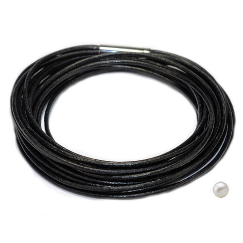 Beauty String - Black triple leather bracelet 4,3mm