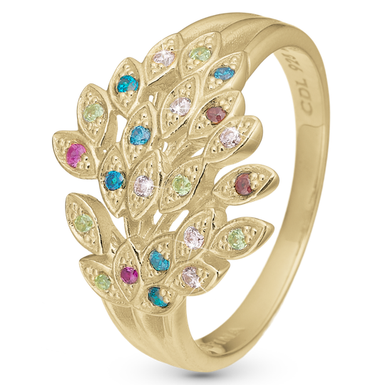Christina - Peacock ring, gold plated