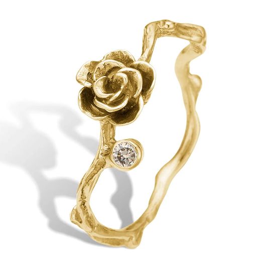 By Birdie - Zenith Aphrodite Rose Ring mit Diamant