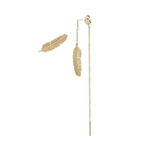 Heiring - Feather ear stick and chain, gold plated