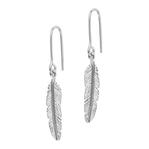 Heiring - Feather ear hangers, silver