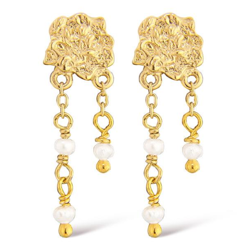 Jeberg - Pearly Cascade earrings, gold plated
