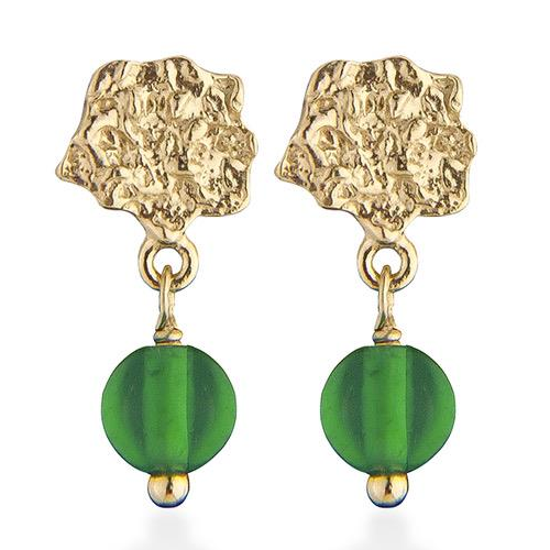 Jeberg - I am gold mini Agate earrings, gold plated