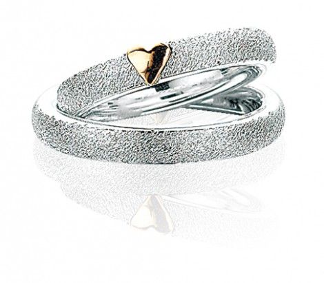 Trauringe m. 14 Kt. Goldherz