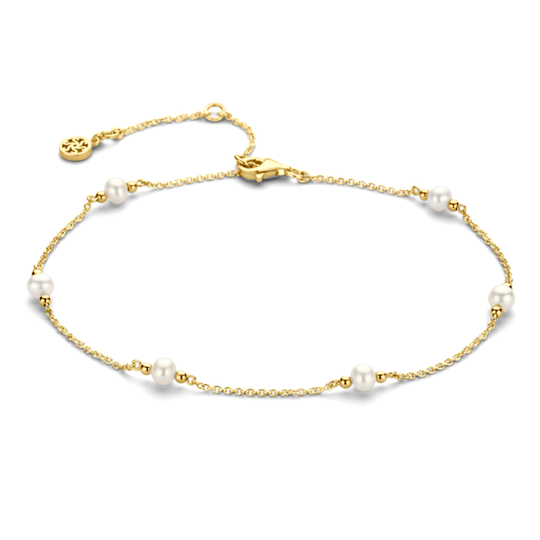 Spirit Icons - Athena pearl anklet, gold plated 