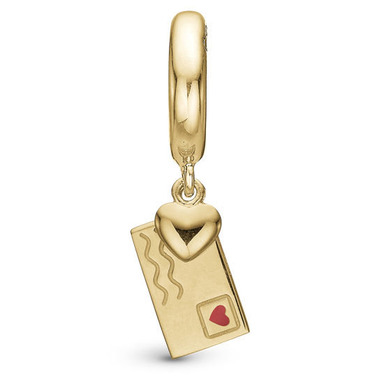 Christina - Love Letter charm, gold plated - Silver bracelet