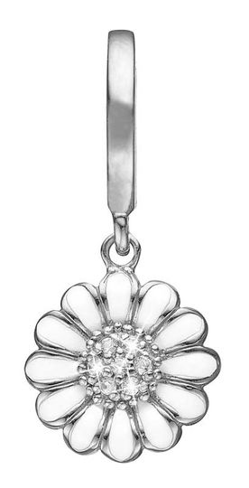 Christina - White Marguerite, silver with enamal and 7 topazes