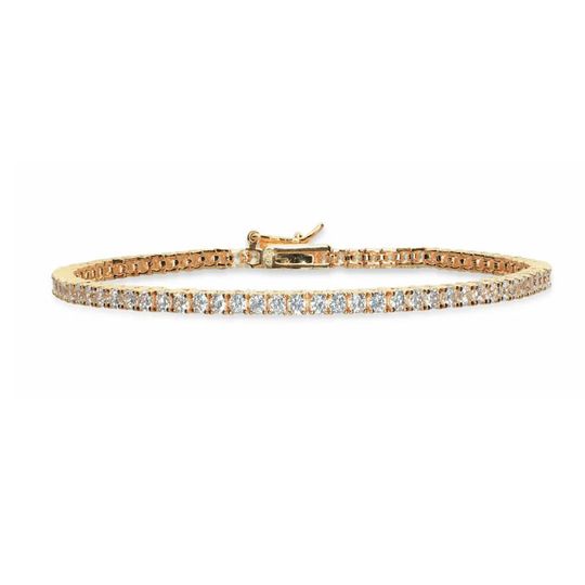 Scroubles - Tennis Bracelet, Silver goldplated, Zirkonia