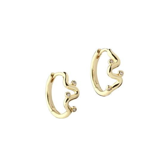 Aqua Dulce - Wavy Hoop Creolen aus vergoldetem Sterlingsilber