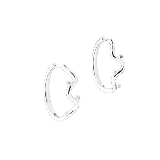 Aqua Dulce - Wavy Hoop Big Creolen aus Sterlingsilber