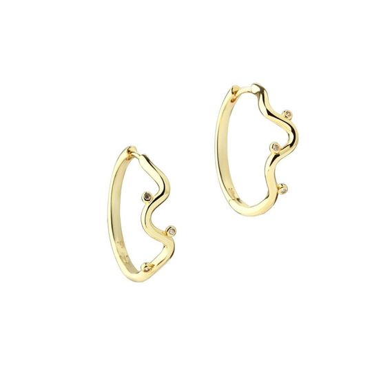 Aqua Dulce - Wavy Hoop Big Creolen aus vergoldetem Sterlingsilber