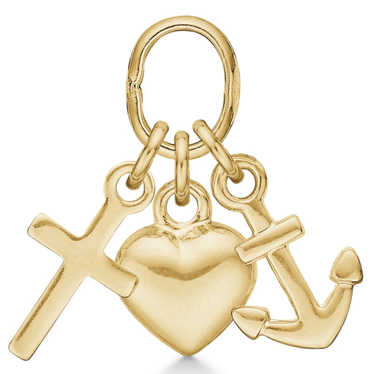 Støvring - Faith, hope and love pendant, petite, gold