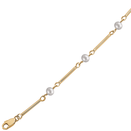 Støvring - Redgold bracelet with pearls