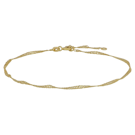 Siersbøl - All plain anklet, singapore, gold