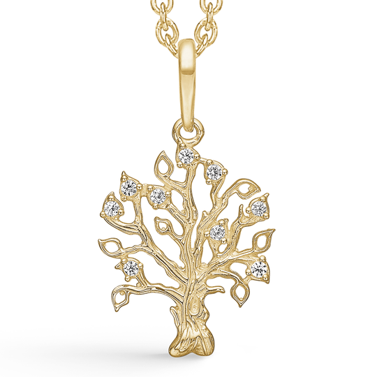 Støvring - Rustic Tree Of Life necklace, gold