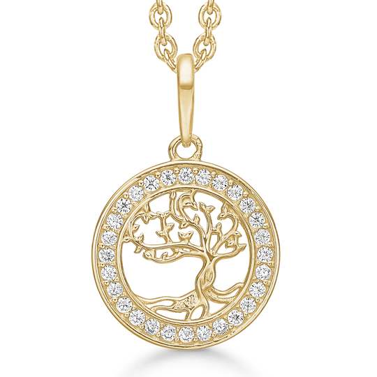 Støvring - Graphic Tree Of Life necklace, gold
