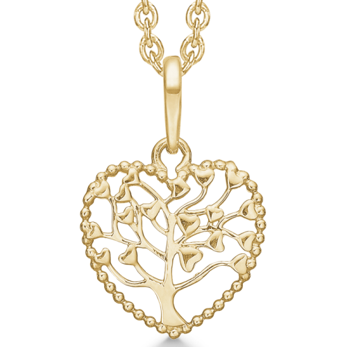Støvring - Heart-shaped Tree Of Life necklace, gold