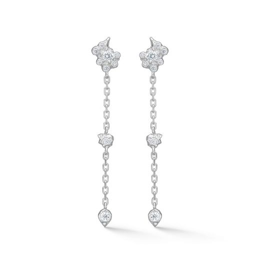 Studio Z – Lace Lange Ohrhänger aus Silber mit Zirkonia