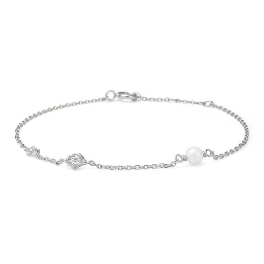 Studio Z - Veil Silberarmband mit Perlen & Zirkonia
