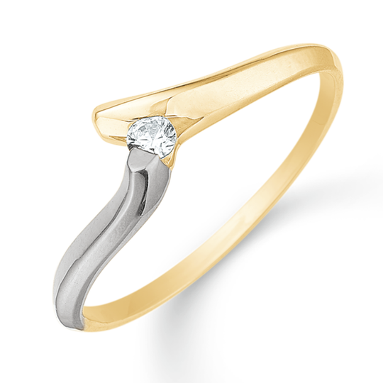Støvring - Ring with a zirconia, gold and white gold