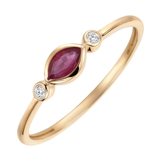 Støvring - Ring aus 14 Karat Gold mit Rubin & Brillanten