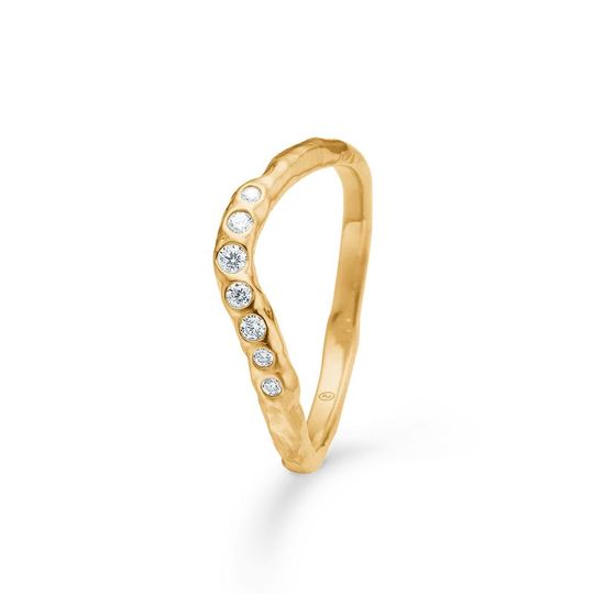 Studio Z – Veil Geschwungener Ring aus vergoldetem Silber mit Zirkonia