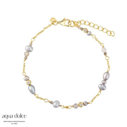 Aqua Dulce - Whisper Armband mit grauen Süßwasserperlen