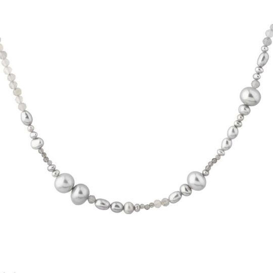 Aqua Dulce - Whisper Pearl Halskette mit grauen Süßwasserperlen
