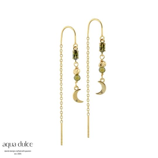 Aqua Dulce - Blush Olive Durchzieher-Ohrringe mit Zirkonia