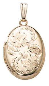Medaljon mit 2 Blumen und Kette