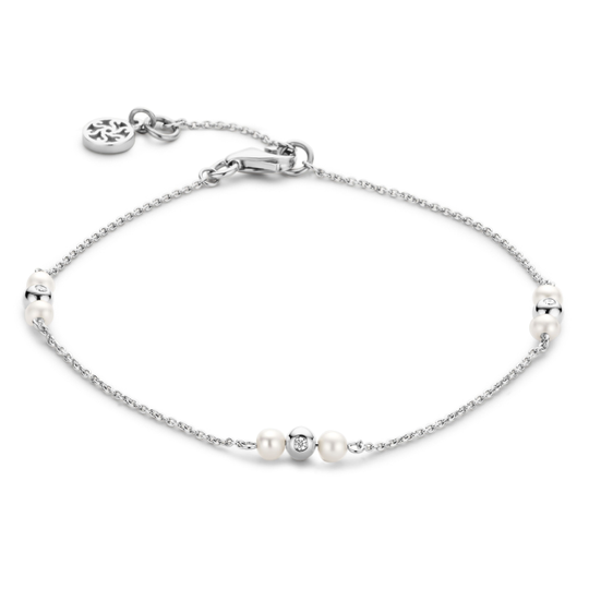 Spirit Icons - Ophelia pearl anklet, white gold